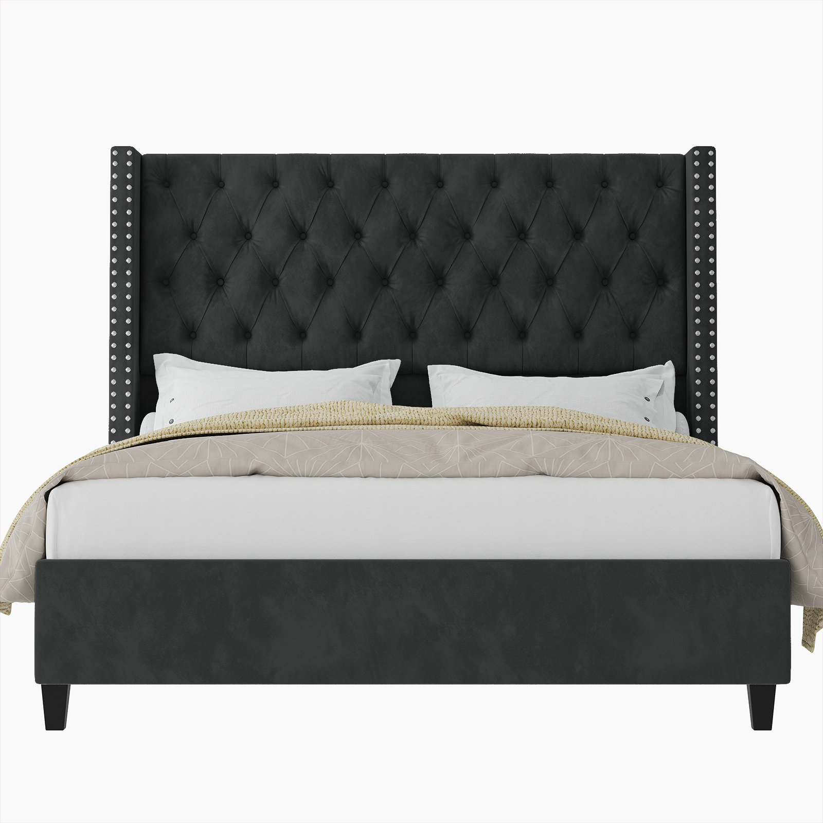 Dillwyn Upholstered Wingback Bed