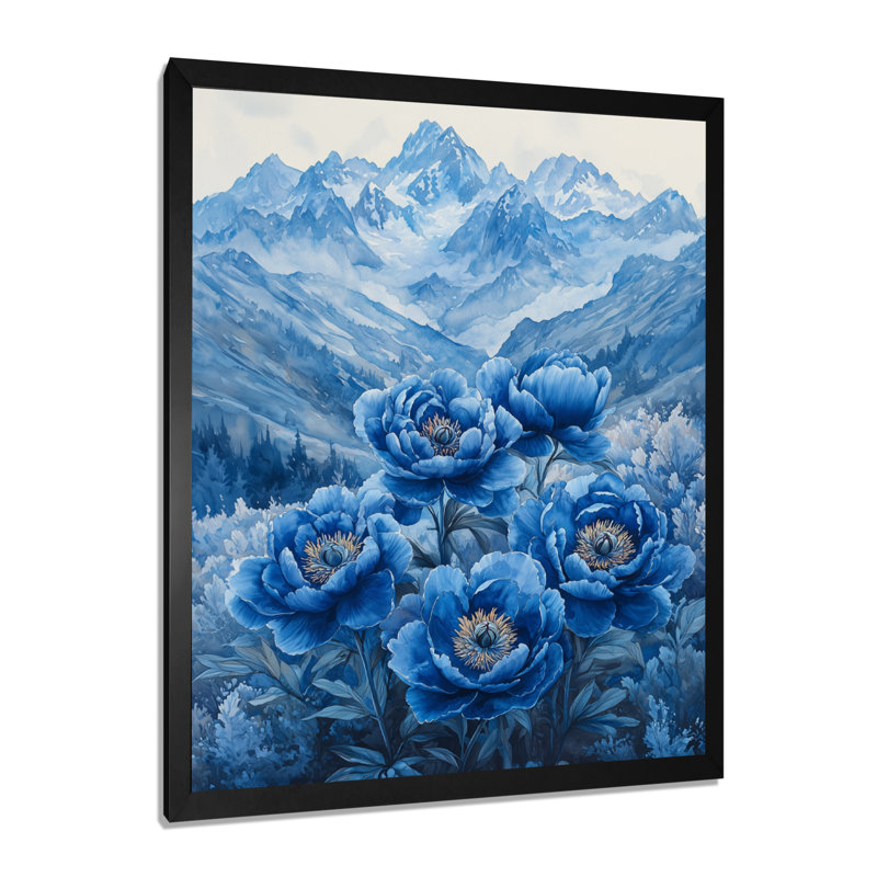 Beare - Floral Wall Art Living Room, H 20 po x l 12 po, Reproduction encadrée sans passe-partout, Noir, noir, noir, noir