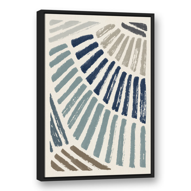 Blue Sun Rays - Peinture, Toile à cadre flottant noir, H 37,75 po x l 25,75 po x P 1,75 po