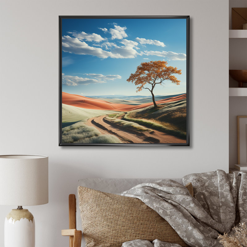 «Minimalisme Prairie Tranquility», photographie sur toile, Cadre flottant noir, H 16 po x l 16 po x P 1 po