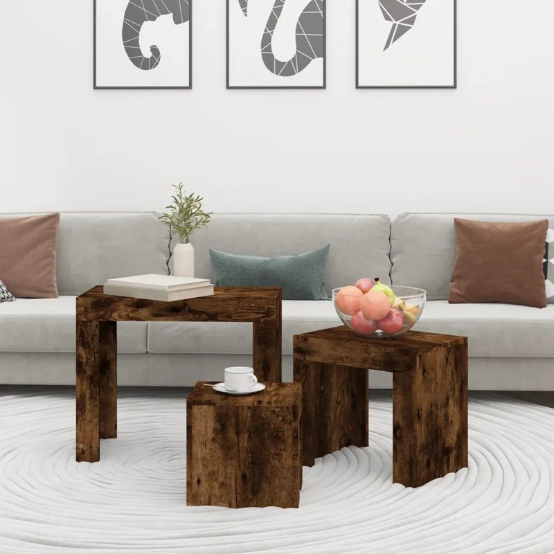 Godbeare Sled Coffee Table, Smoked Oak