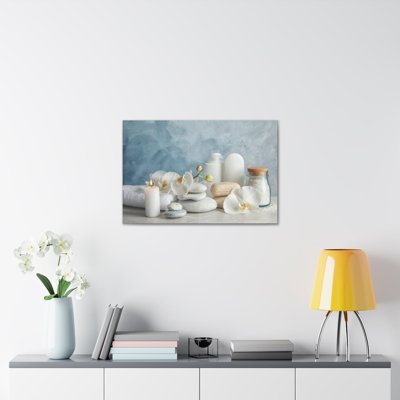«Stones on Light Table Forest», art floral sur toile