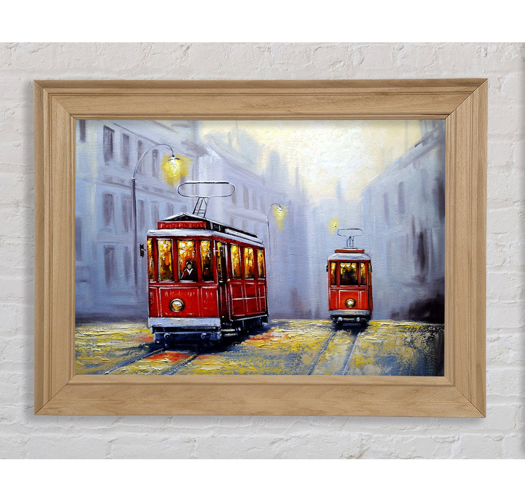 Tram City Nights - Einzelne Bilderrahmen Kunstdrucke