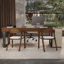 Bureau de direction rectangulaire en bois massif avec tiroirs Nut-Brown-589204837-589204835