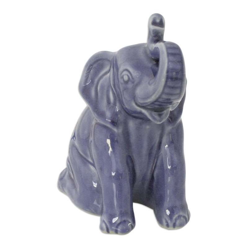 Figurine en céramique éléphant welcome celadon Gaetan