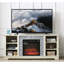 Console de foyer électrique pour téléviseur avec rangement, 18 po, blanc