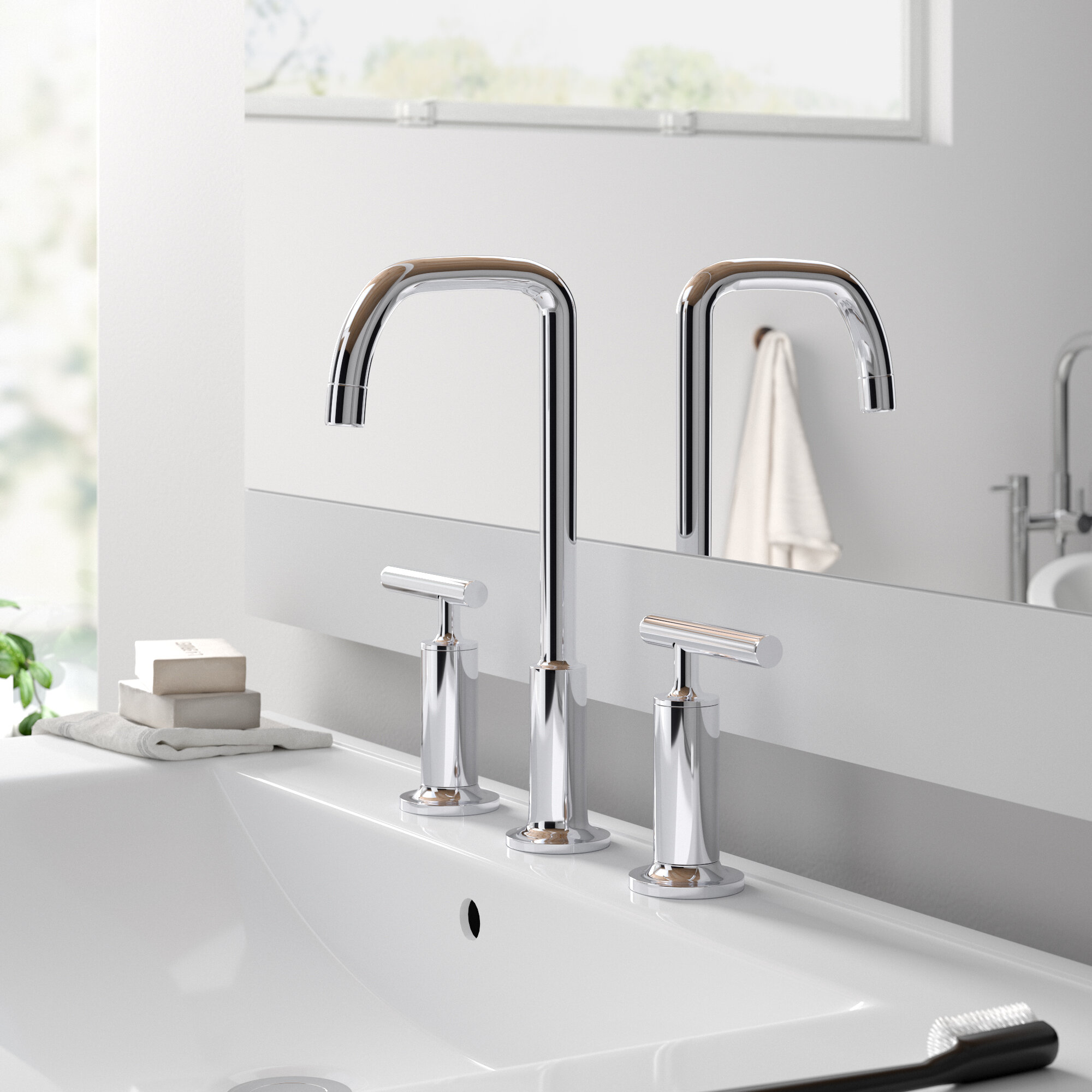 K-14408-4-CP Kohler Purist® Widespread Bathroom Faucet  Reviews Wayfair