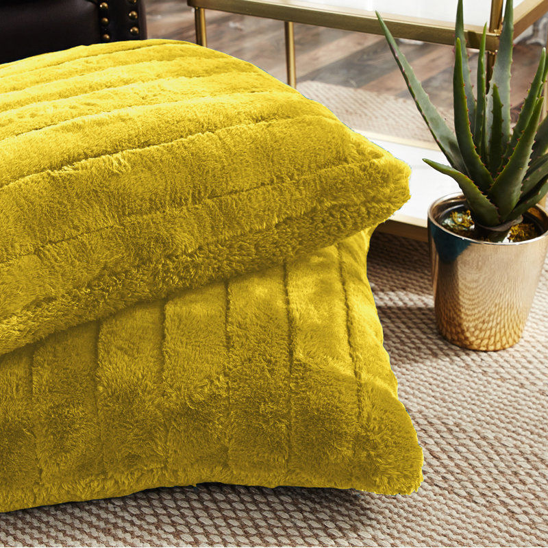 Supermink Square Euro Pillow Cover, Lemon Curry