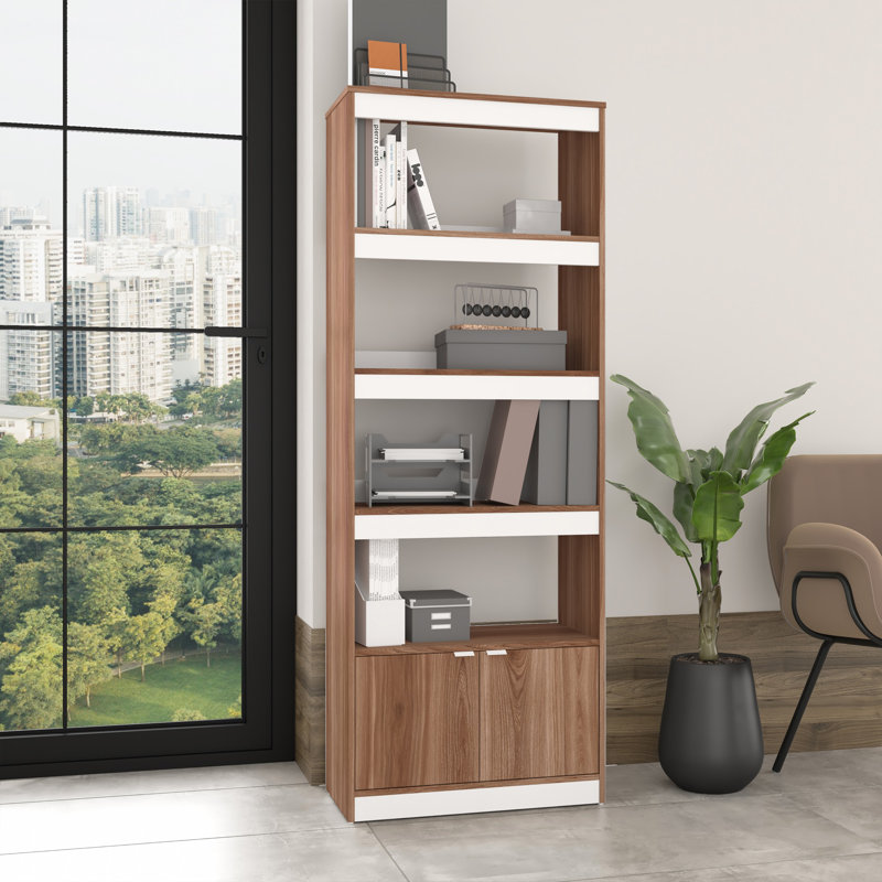Kamarianna Storage Bookcase, Dark Brown/White