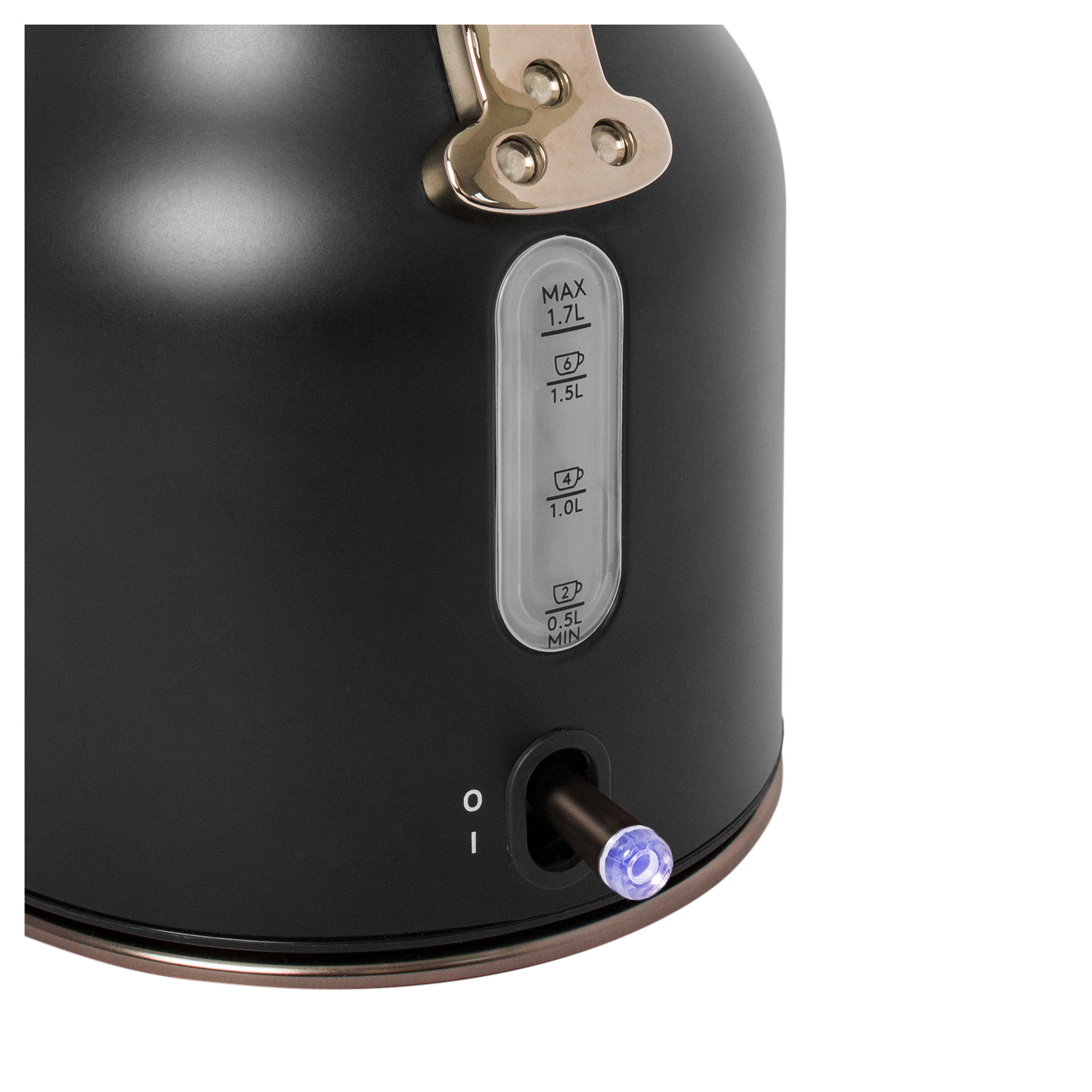 Haden Dorset Stainless Steel Electric Kettle, Black / Pewter