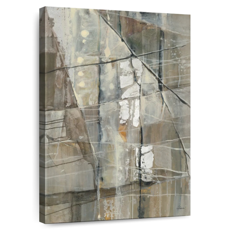 Avery Silver Abstract, 51" H x 34" W