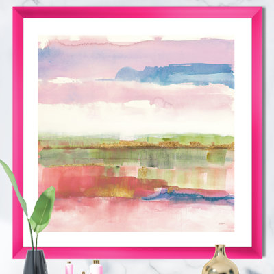 «Influence of Line and Color Gold Bright», reproduction sur toile encadrée