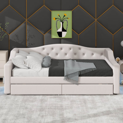 Twin XL Daybed Adorned With LED Lighting And Dual Drawers by Brayden Studio