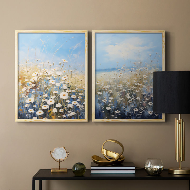 Impression encadrée FLORAL Series V-Premium - prête à être accrochée - aucun clou requis - aucun clou requis, Bois naturel