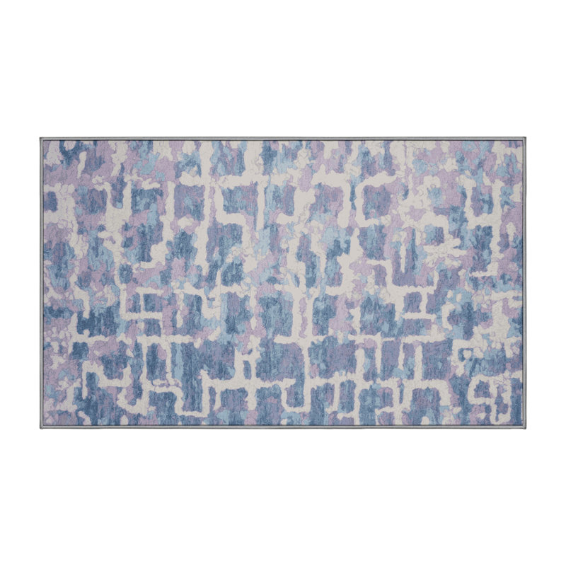 Machine Washable Gray Area Rug, Rectangle 8' x 10'