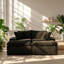 Chaise longue double en velours tortue Ametis l 71,65 po x P 60,24 po x H 36,22 po