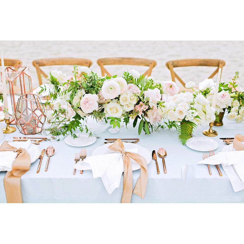 Ensemble de 4 serviettes de table en coton et lin classique, L 6 po x L 6 po, Blanc