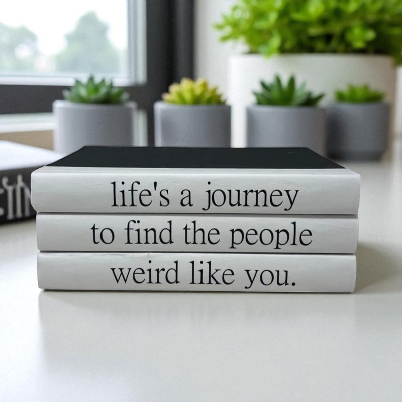 Citation de livre décoratif fait à la main en noir / blanc