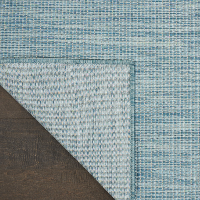 Tapis terre cuite intérieur / extérieur Lillehammer, Tapis de couloir 2 pi 2 po x 8 pi, Bleu turquoise