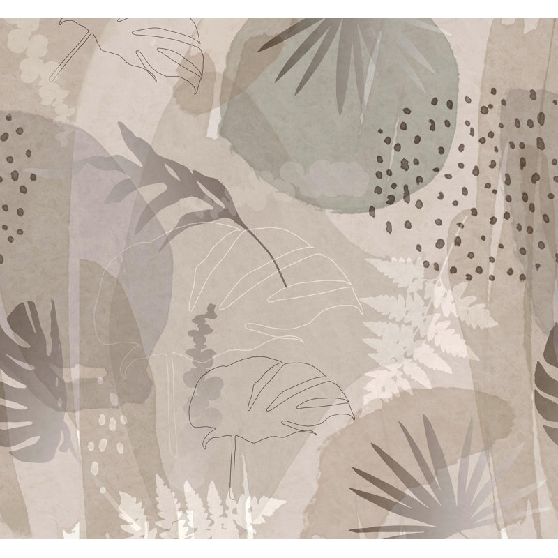Superfresco Easy Abstract Leaf Print To Order Fixed Size 2.8m x 3m Mural, Beige