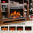 23 Inch Electric Fireplace Insert, Ultra Thin Heater with Log Set and Realistic Flame, Remote Control with Timer and Overheating Protection-1802078600