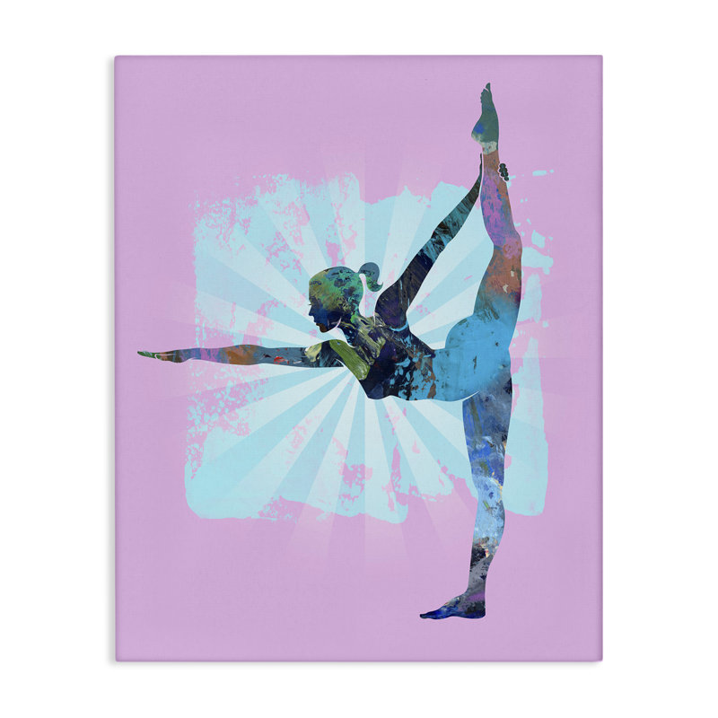 "Stretching Mindful Exercice", art mural par Tim Parker, H 48 po x l 36 po
