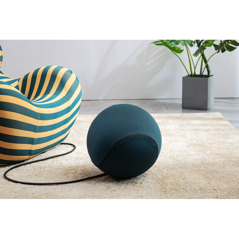 Fauteuil demi-tonneau avec repose-pieds 27,2 po Ratner, Polyester jaune / vert