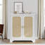 Buffet avec portes décoratives en rotin, armoire de rangement pour buffet, console, armoire décorative, convient aux couloirs, entrées, salons