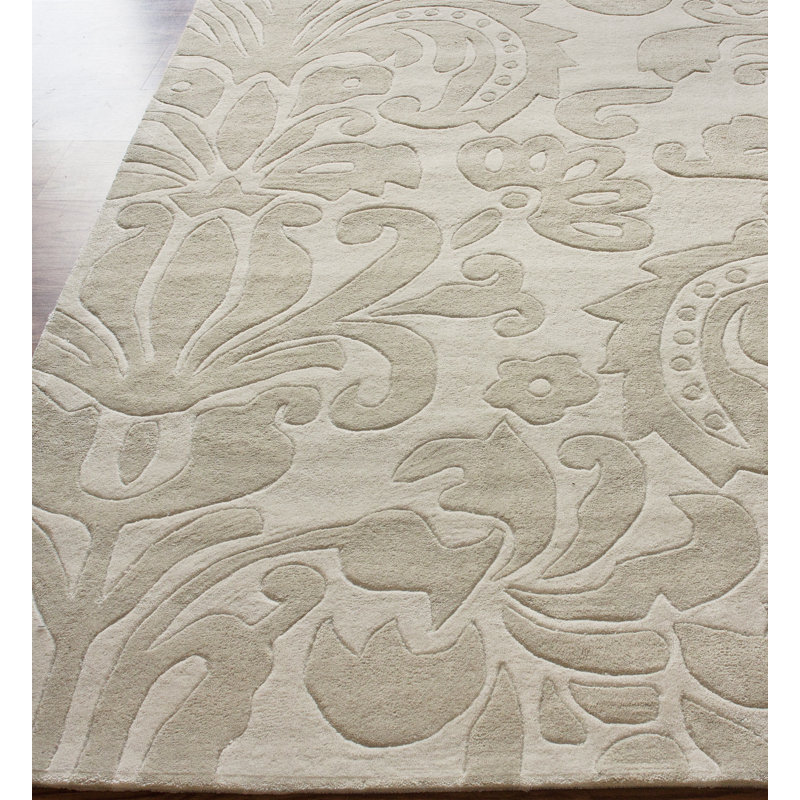 Tapis damassé beige Falynne, 7 pi 6 po x 9 pi 6 po