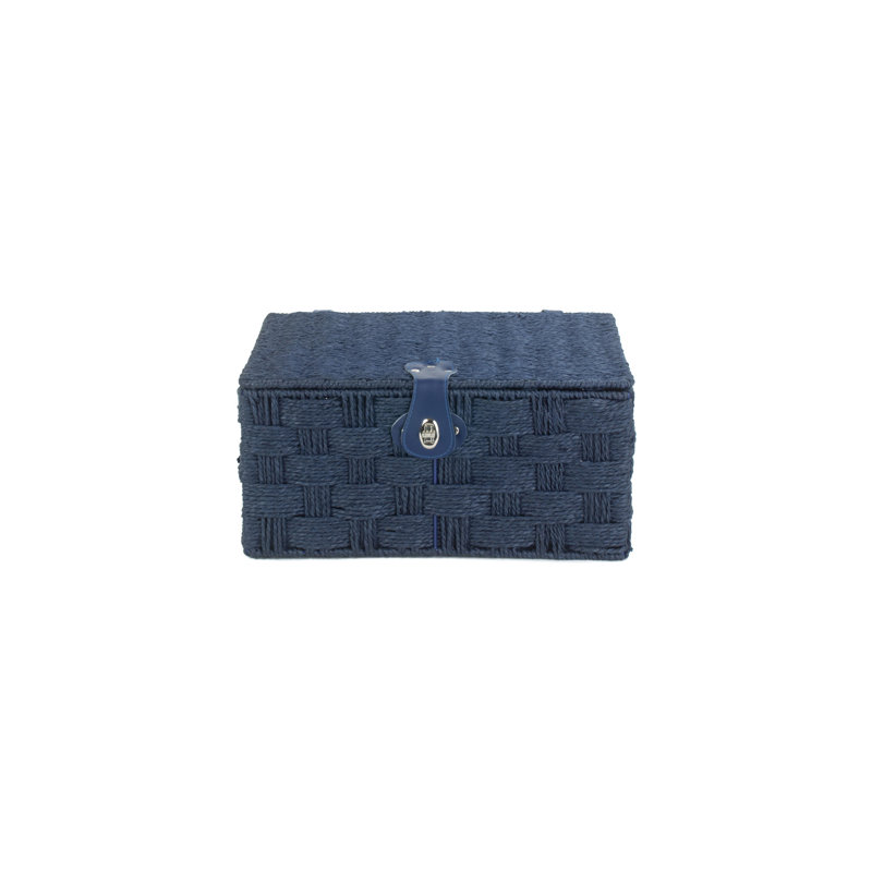 Paper Rope Gift or Storage Hamper, Blue, 19cm H x 40cm W x 30cm D