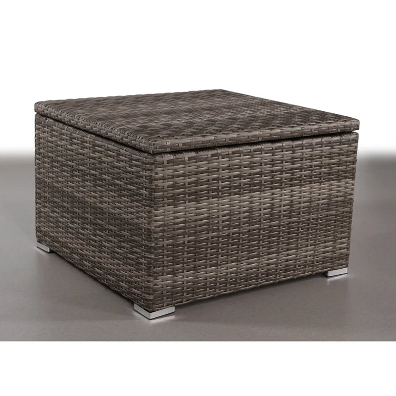 Table de coin modulaire d'extérieur - Rangement pour serviettes, mélange gris, rouille grise, gratte, entretien facile