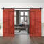 Porte de grange à panneaux et en bois avec quincaillerie d'installation-83967023-83967016