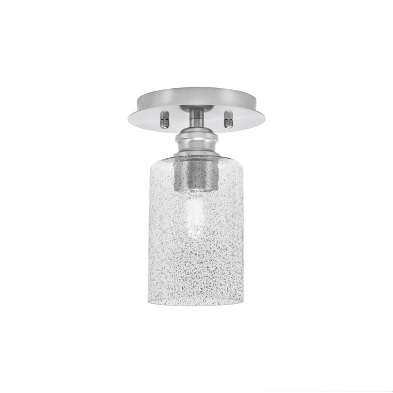 Verre à bulles semi-encastré avec lumière de 4 po Edge, Nickel brossé