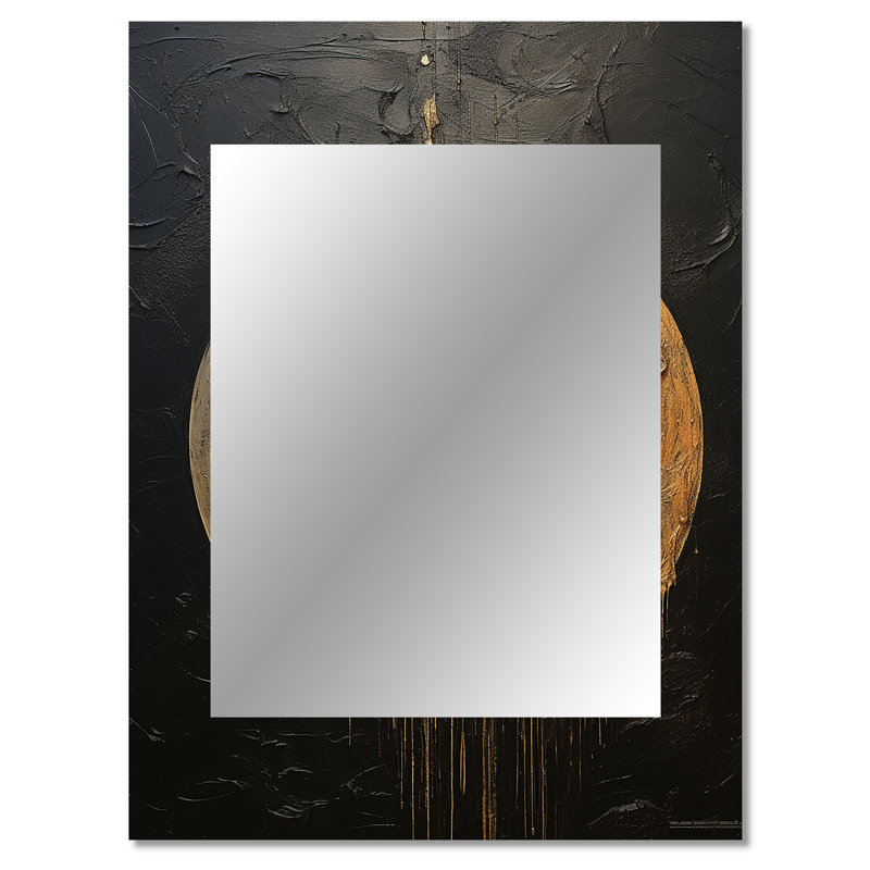 Bronze Moon Beam II - Modern Wall Mirror, 40" x 30"