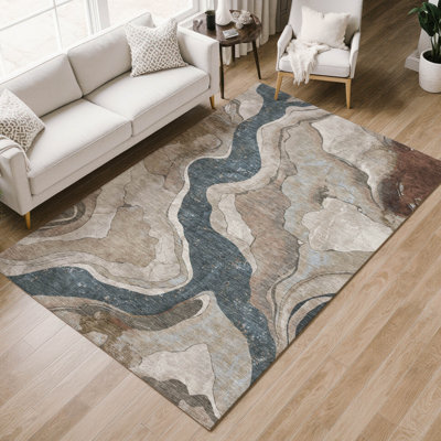 Premium Machine Washable Mayfield AMF2219 abstract Rug