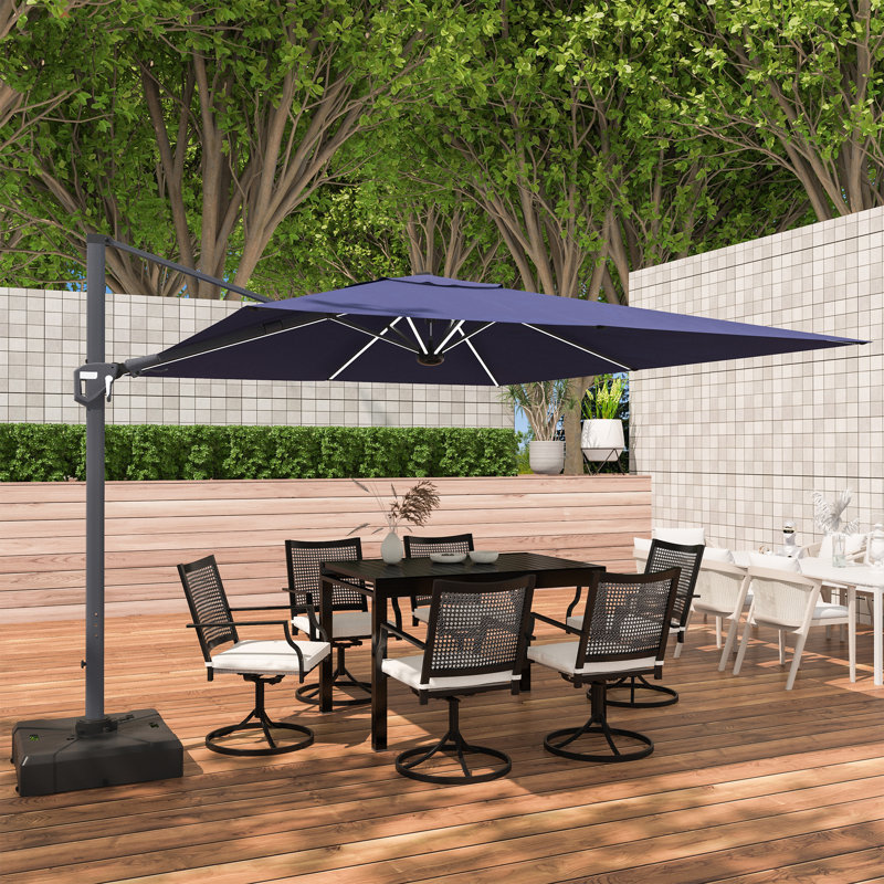 Parasol en porte-à-faux carré Cheetara, Bleu marine