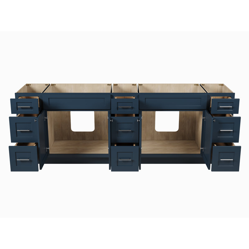 Disar 96" Double Bathroom Vanity Base Only, Blue