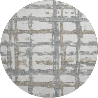 Premium Machine Washable Prisco Silver Rug