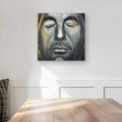 Abstract Man Portrait - Black Man Metal Print for Home Decor