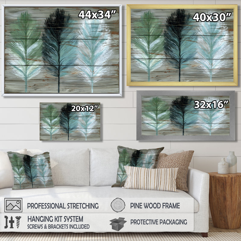Plume de texture bois Boho - Boho, Cadre photo unique, Noir, H 12 po x l 20 po