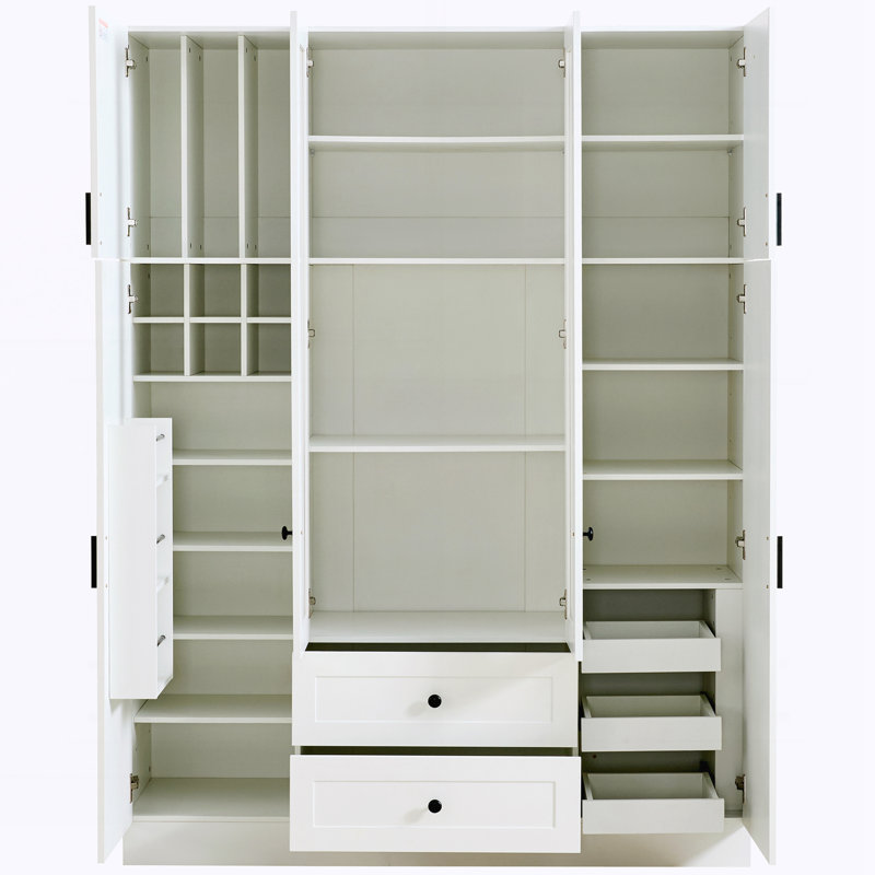 Armoire de rangement avec tiroirs, tablettes réglables, Blanc