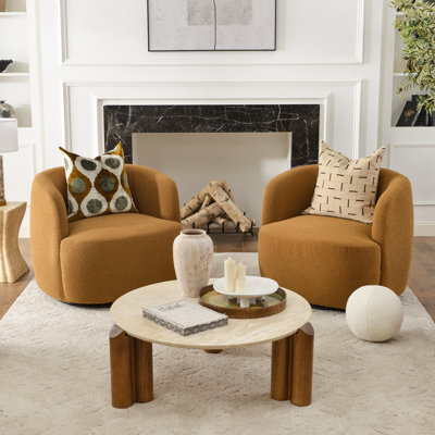 Fauteuil pivotant rembourré en polyester 34 po Sydney