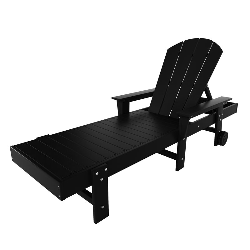 Méridienne simple en polyester toutes saisons Laguna, Noir, noir, noir, noir