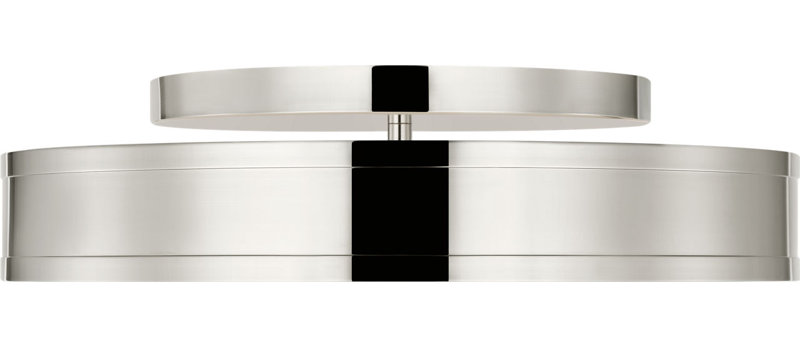 Dupont Round Semi Flush, Polished Nickel, 4" H x 16" W x 16" D