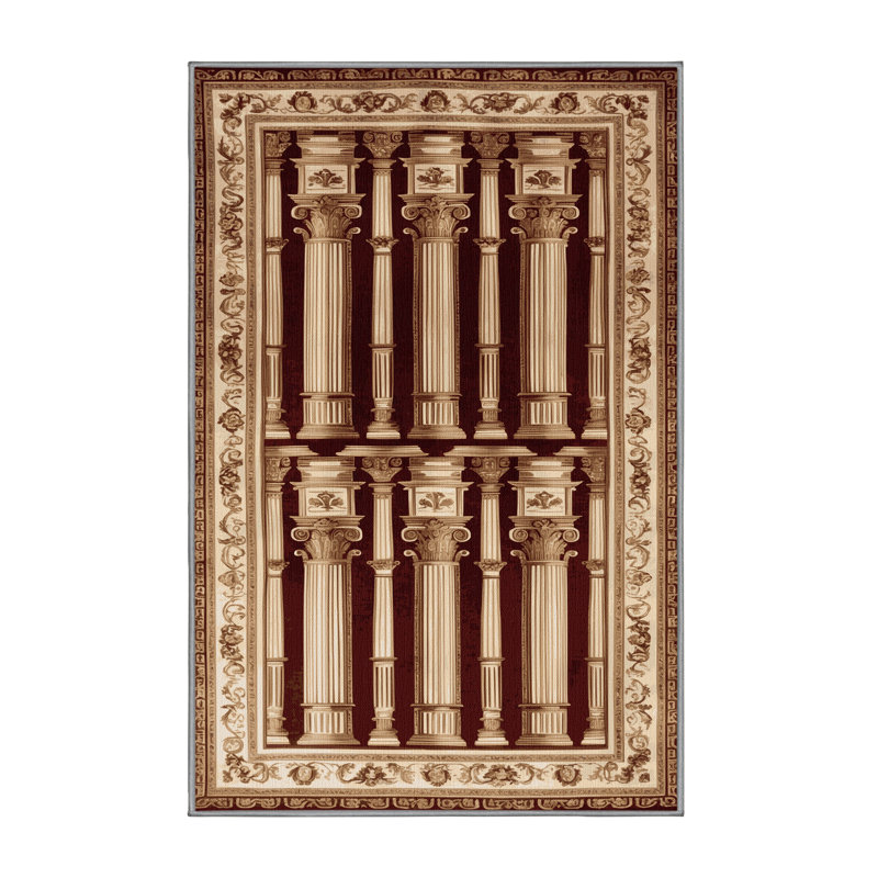 Tapis brun français lavable à la machine, Tapis de couloir 2 pi x 5 pi