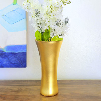 Vase en verre doré massif