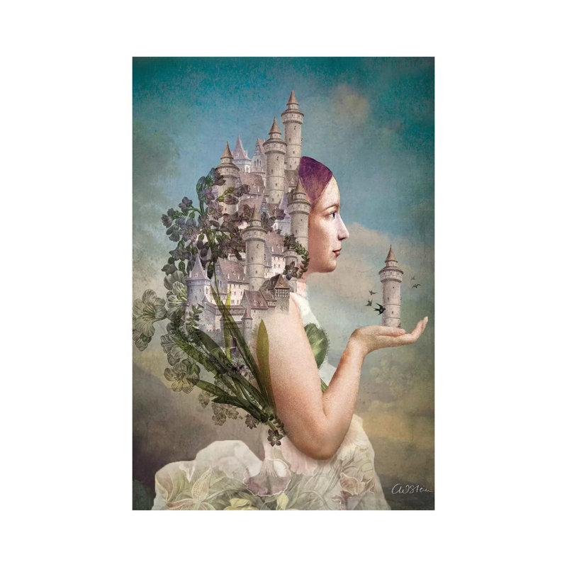 «My Home Is My Castle» par Catrin Welz-Stein - impression d'art graphique, H 26 po x l 18 po x 1,5 po, Toile tendue