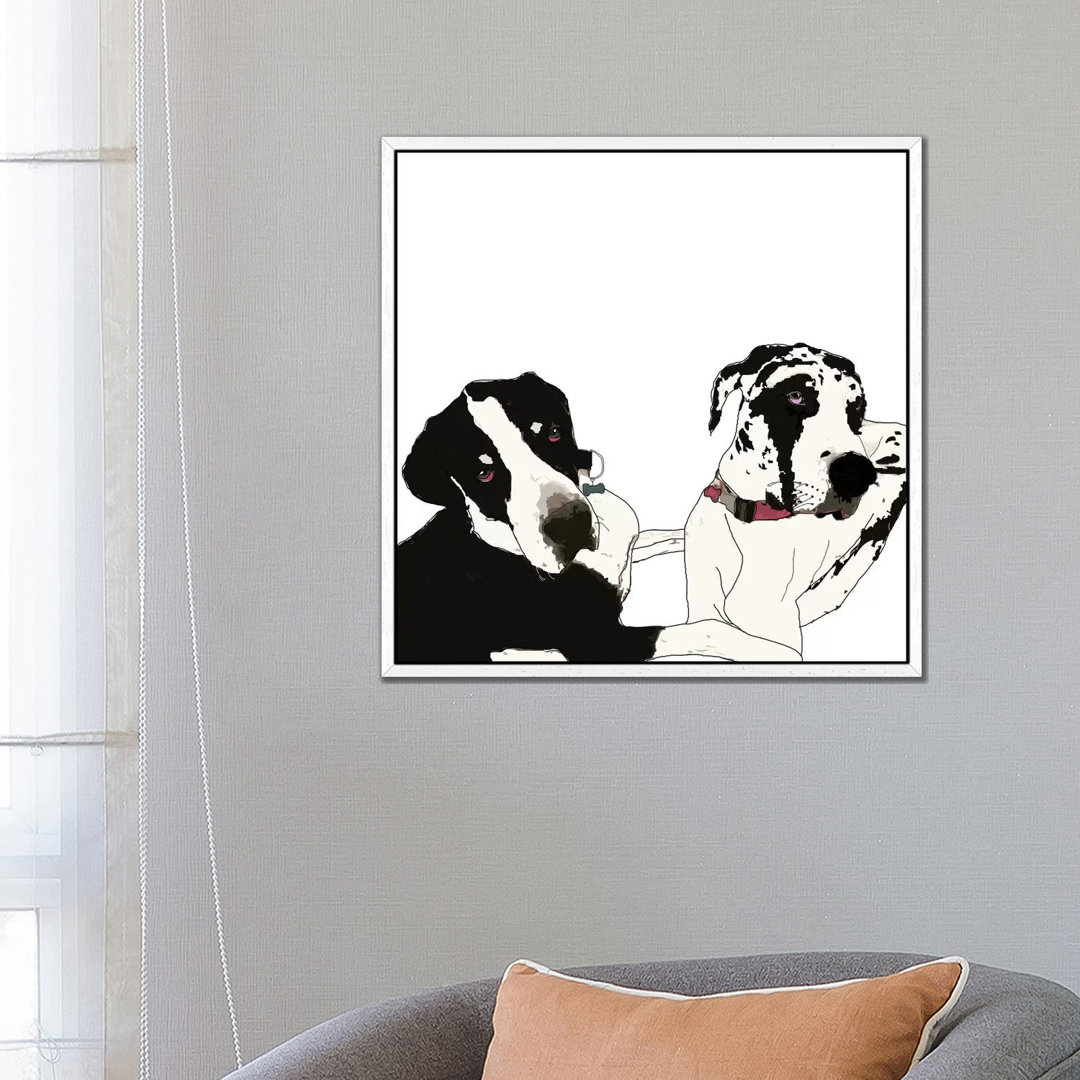 Deutsche Doggen von Sketch And Paws - Galerieverpackte Leinwand Giclée auf Leinwand