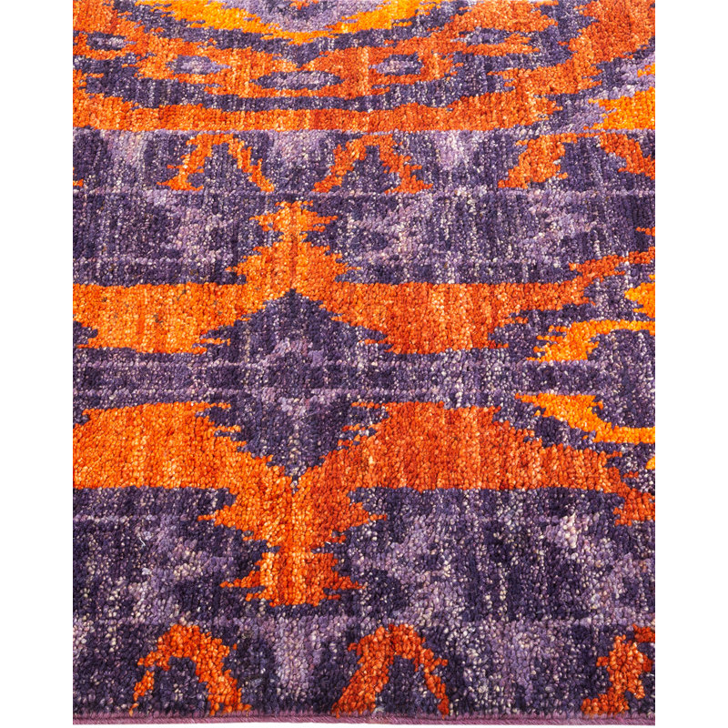 Garbert One-of-a-Kind 2'7" X 8'3" 2010s Runner Wool Area Rug Purple