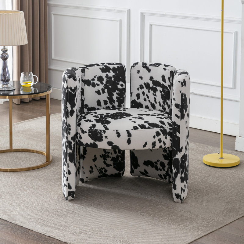 Dal 19'' H Velvet Upholstered Side Chair, Black/White